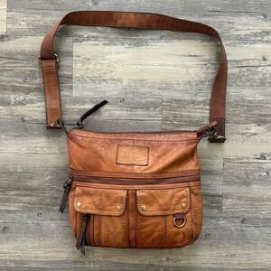 Vintage Fossil Morgan Leather Crossbody Messenger Bag
